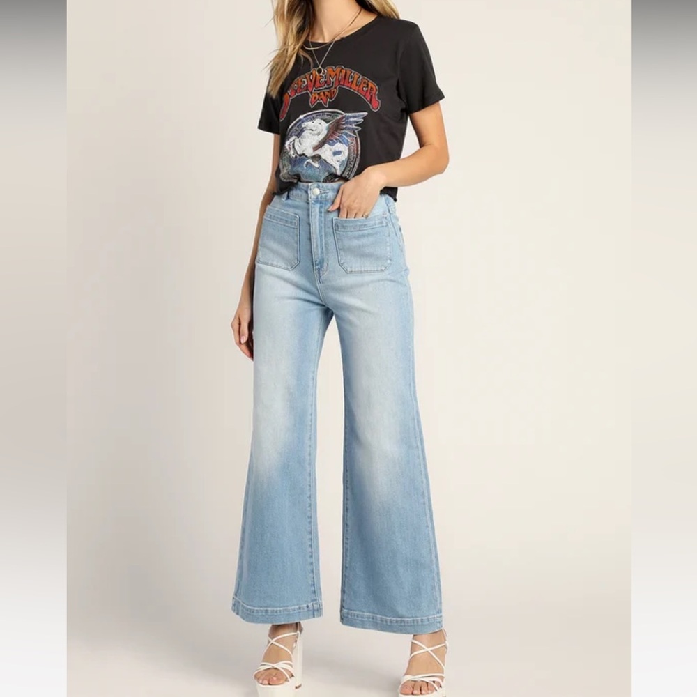 ROLLA'S Light Blue Wide Leg Flare Jeans